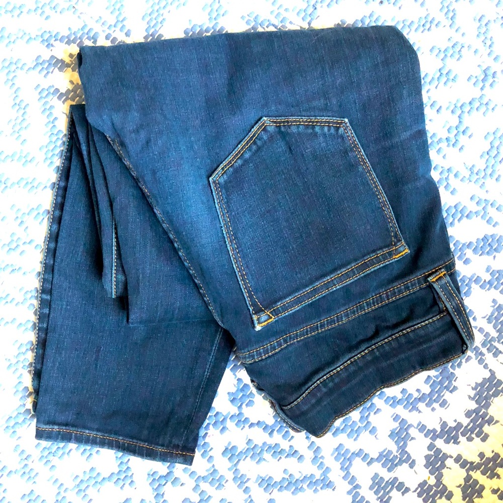 J.Crew toothpick jeans dark blue skinny low to mid rise, stretchy, 7/8s length